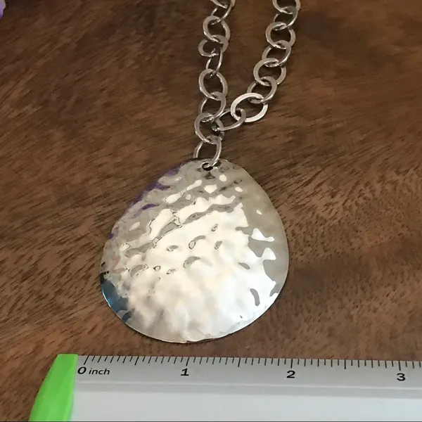 Silpada Hammered Disk Necklace Sterling Silver - Image 4