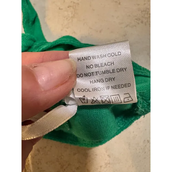 Superdown Green Terry Cloth Front Knot Bikini NWT Top Size Large - Image 5