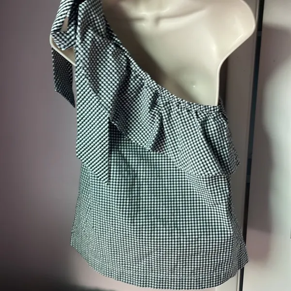 Vineyard Vines Off the Gingham Shoulder Top‎ Size 0 - Image 2