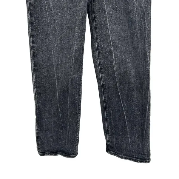 Levi's Ribcage Straight Ankle Jeans Charcoal Gray Black Wash Size 24‎ - Image 6