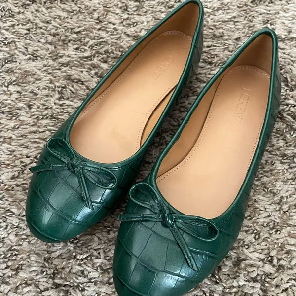 Green leather ballet flats - Image 7