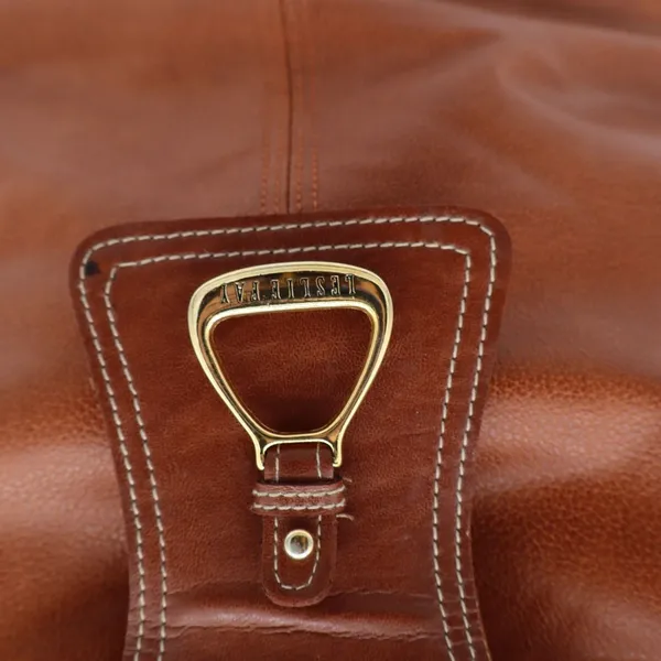 Leslie Fay Shoulder Bag Womens Medium Brown Leather Stirrup Hardware Good - Image 3
