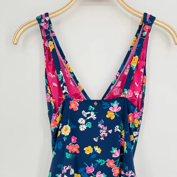 Vera Bradley Sea Tea Amanda Cutout One Piece Swimsuit Large Blue Floral Swimsuit - Image 7