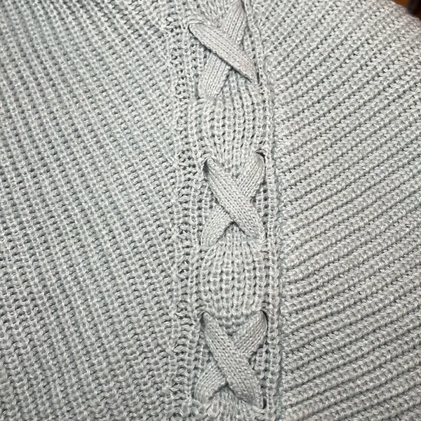 Ana Crewneck Sweater Criss-Cross Sleeve Detail Size XL Light Blue - Image 4