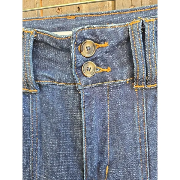 Mica Boutique Denim Wide Crop Super High size 28 Double Button Waist - Image 2