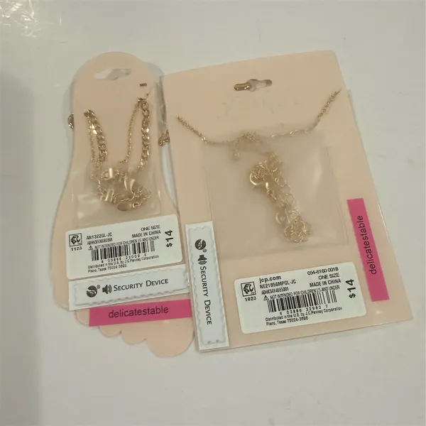 $28 Bijoux Bar Delicates Butterfly Necklace extended Layered Anklet Set Gold - Image 2