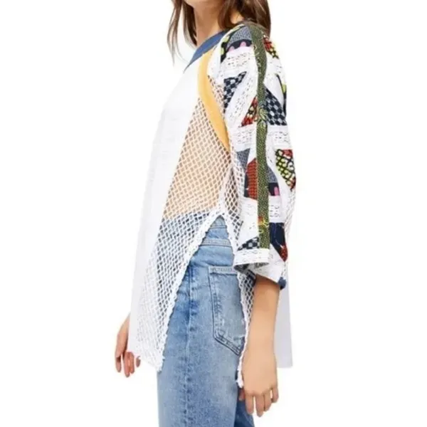 NWT Free People We the Free Serengeti Mixed Media Top - Image 3