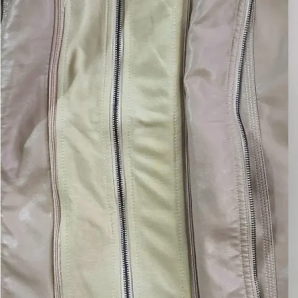 Tanming Women's Removable Hooded Faux Leather Jackets in Apricot/Tan - Image 3