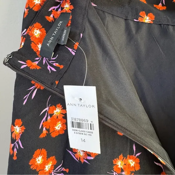 NWT Ann Taylor multicolor floral tie waist full skirted mini skirt Size 14 - Image 5