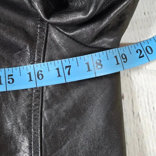 ALC Black Lamb Leather Hooded Moto‎ Jacket Paneled Wool Blend Contrast Trim 4 - Image 10