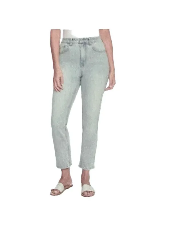 FRYE High Rise Straight Leg Relaxed Fit Cuffed Uncuffed Jean Blue Denim Sz 4/27 - Image 3