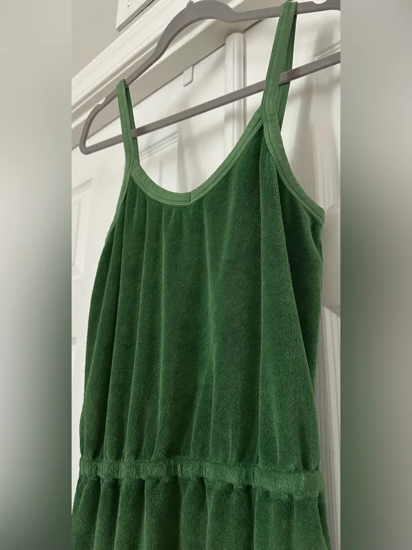 Suzie Kondi The Dita Beach Terry Tank Mini Dress Green size small - Image 3