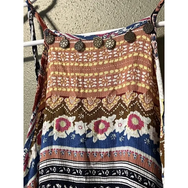 american eagle Size Small romper Spaghetti Straps Colorful‎ Boho Peasant Beach - Image 3
