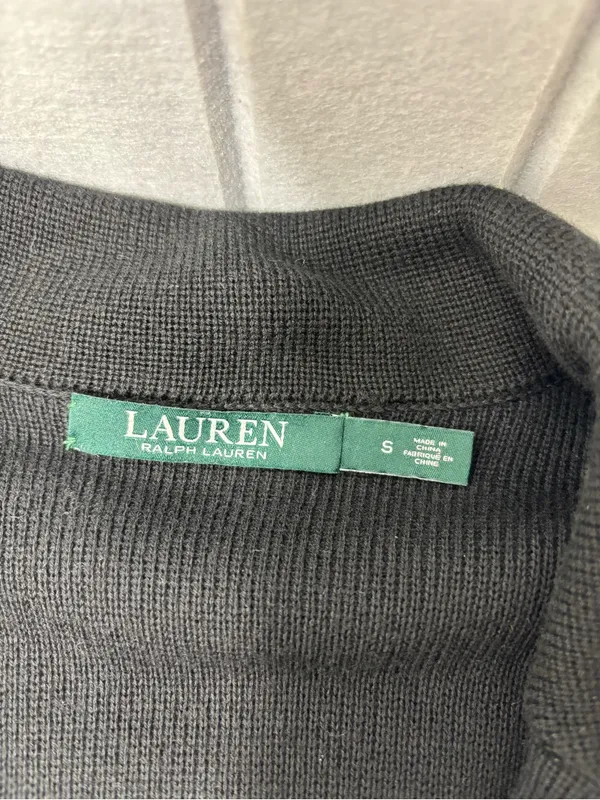 Lauren Ralph Lauren Black Cotton Sweater-Knit Blazer‎ size S - Image 12