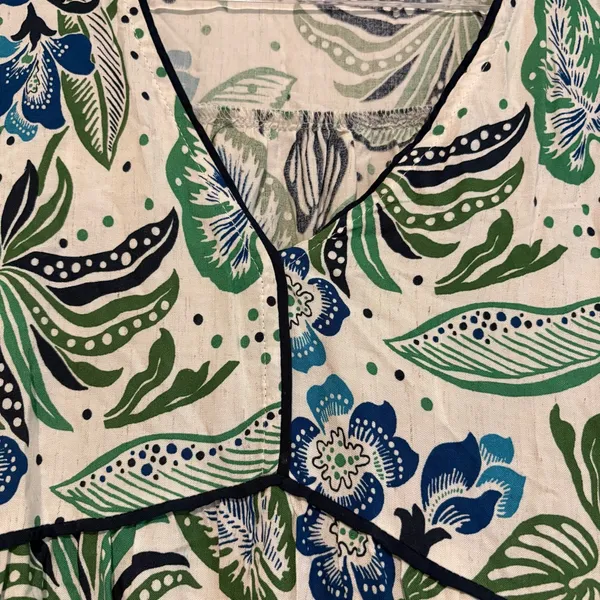 Figueroa & Flower Short Sleeve Floral Midi Dress white blue‎ size small - Image 9