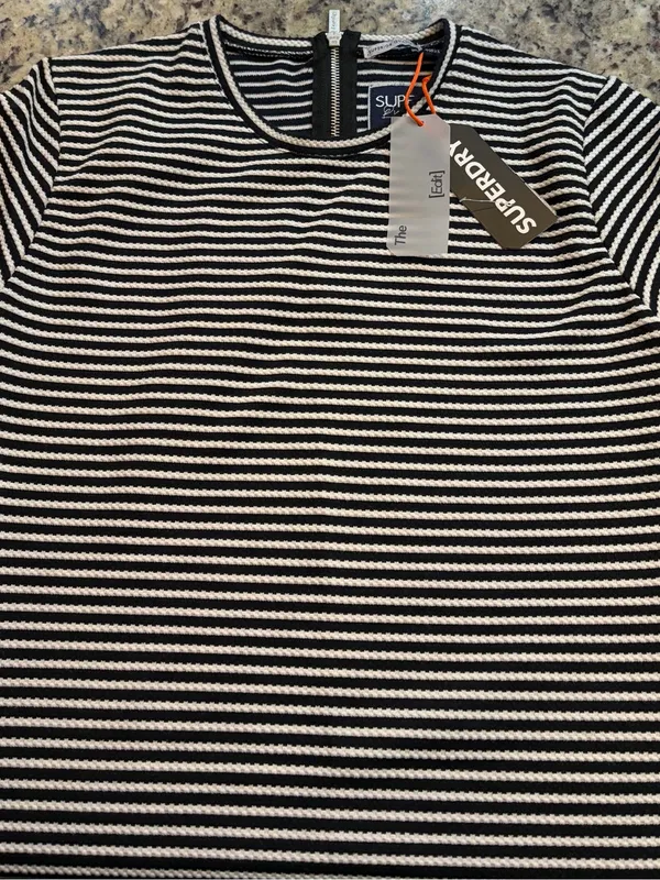 Superdry Navy and White Striped Mini Dress - Image 3