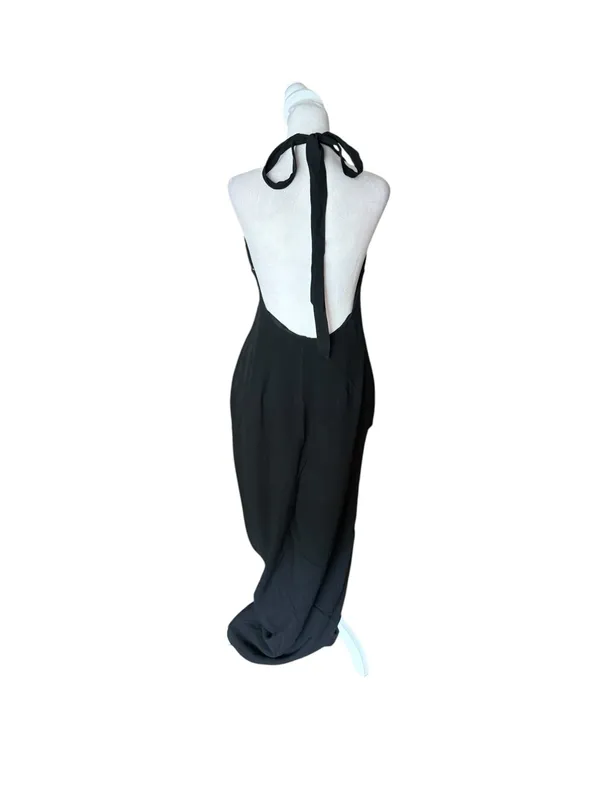 White Fox Black Sun kissed Glow Maxi Dress Halter Linen Blend Womens Large NEW - Image 2