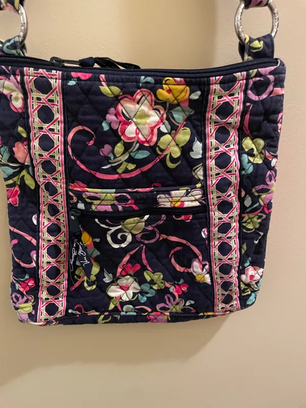 Retired Vera Bradley Hipster Crossbody Purse Bag Ribbons Pattern Breast Cancer - Image 8
