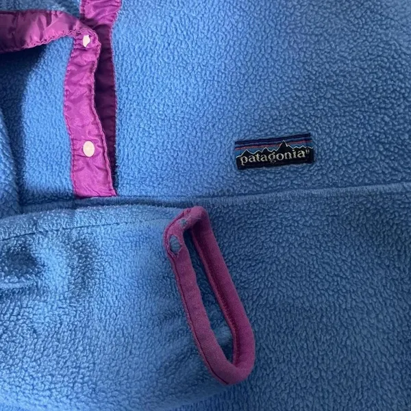 Patagonia Vintage Made in USA Synchilla Snap-T Fleece Pullover Blue Purple 10‎ - Image 4