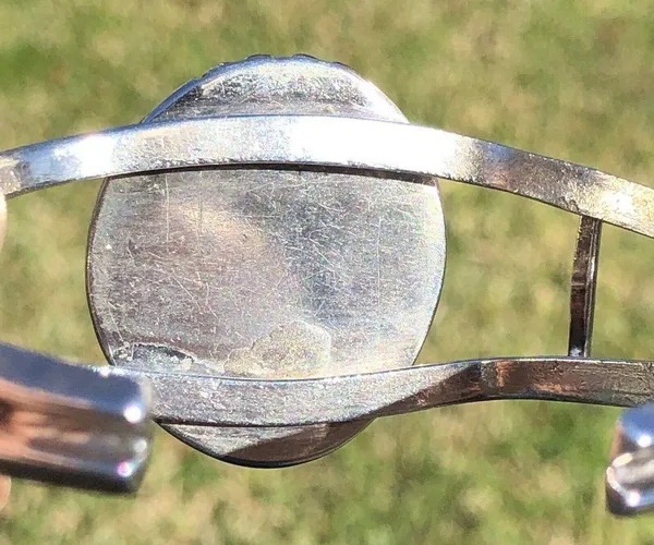 Vintage Southwest Navajo Sterling Silver Turquoise Cuff Bracelet - Image 7