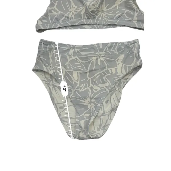 Madewell Reversible‎ Bikini Set Womens M Gray Tropical Floral High Waist Swim - Image 9
