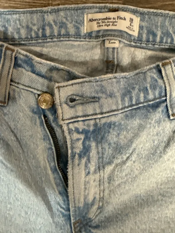 Abercrombie & Fitch Light Blue Straight Leg Jeans - Image 3