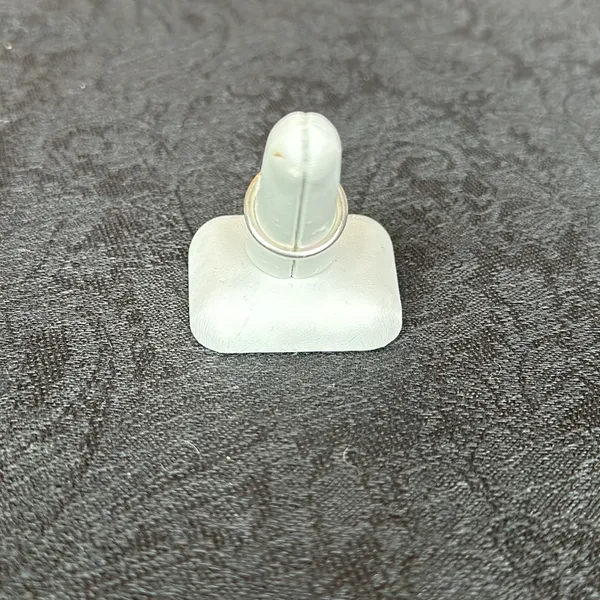 Authentic Pandora Ring, Sterling Silver with White Pearlescent Stone, Size 7 - Image 4