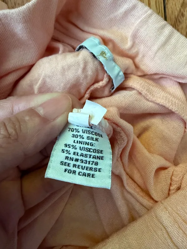 Silk Wide Peach Lounge Pants high-waist sheer chiffon harem gelato color elastic waist sz M - Image 5