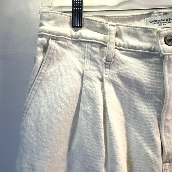 Abercrombie‎ & Fitch Jeans Women 90s Relaxed Straight High Rise Cream 29/8R - Image 4