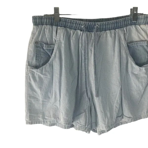 Saeeon Vintage‎ 90s Women's Size Medium Checkered Flowy Pull On Shorts - Image 2