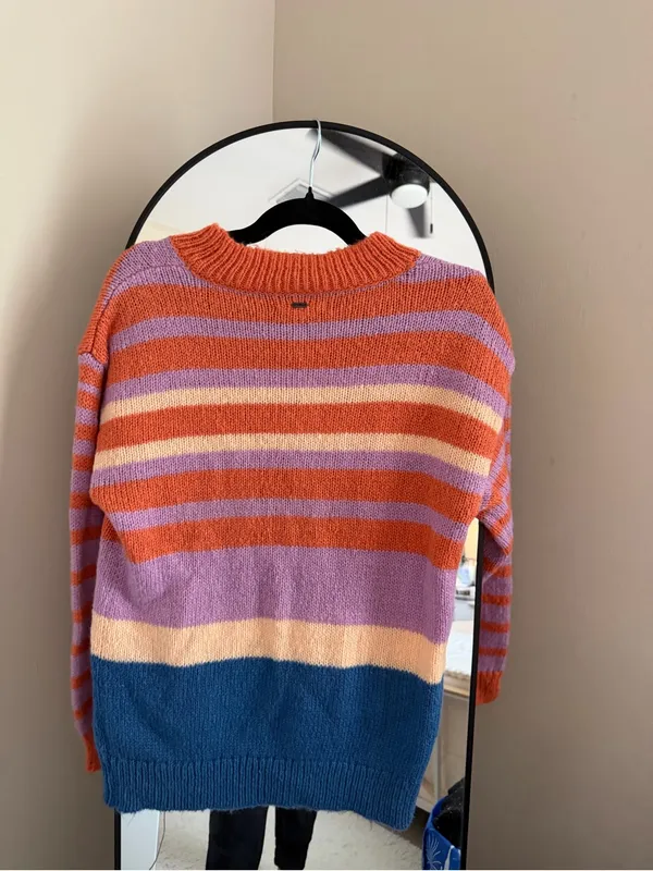 O'Neill Striped Crewneck Sweater in Orange, Lavender & Blue - Image 6