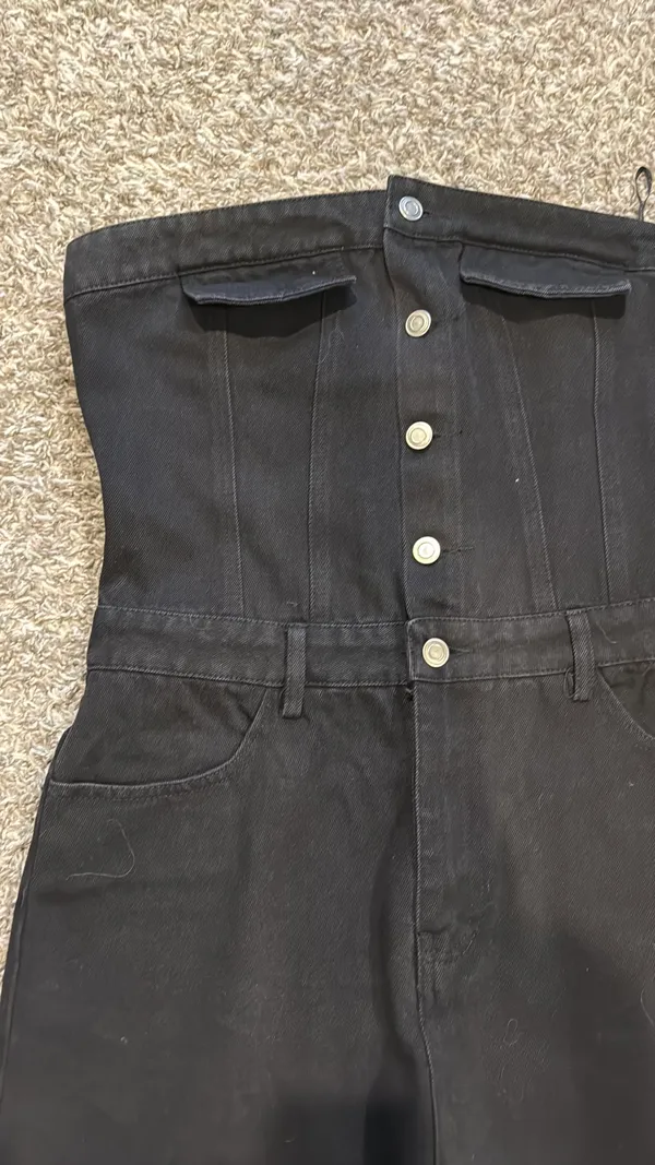 Pitaya Black denim strapless dress - Image 3