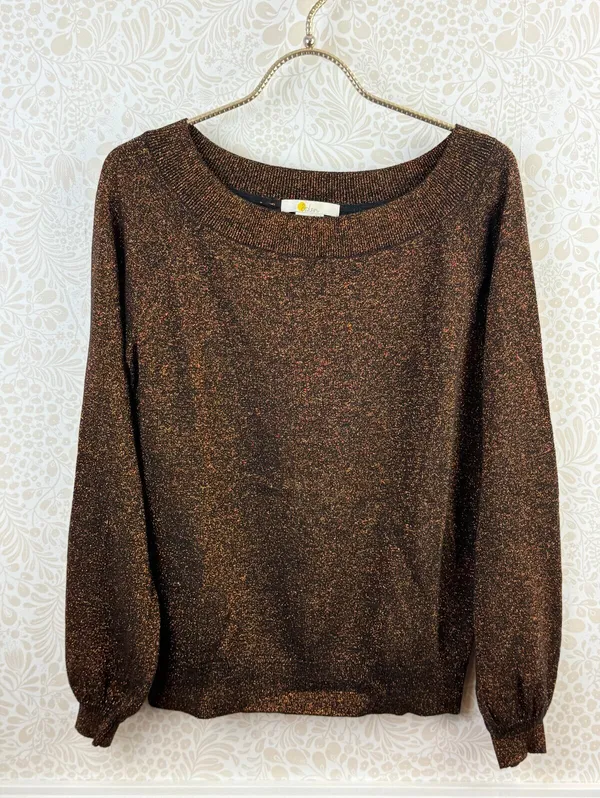 BODEN Mabel Boat Copper Sparkle Wool Relaxed Fit Lightweight Sweater - Size - 4 - Image 7