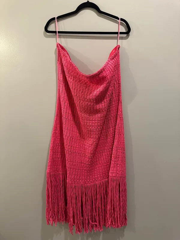 Celandine Strapless Crochet Fringe-Trim Dress - Image 4