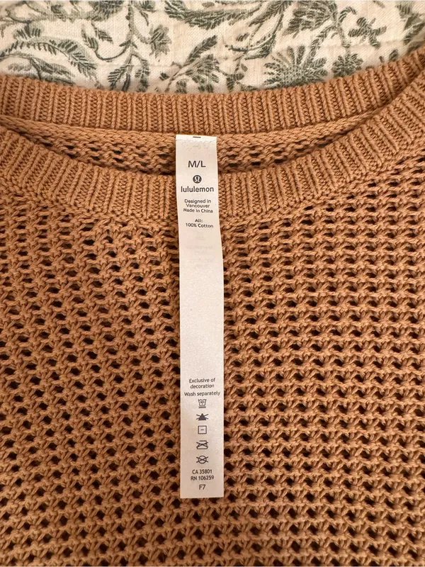 lululemon athletica Scoopneck Waffle Knit Sweater - Camel - Image 3
