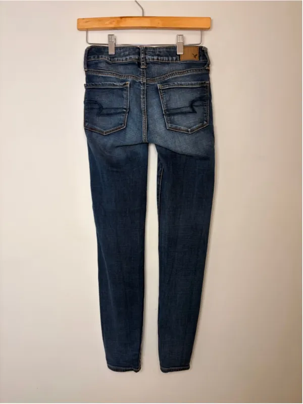 American Eagle Super Stretch Jegging Jean Women 2R Blue Skinny Mid Rise 29 Denim - Image 2