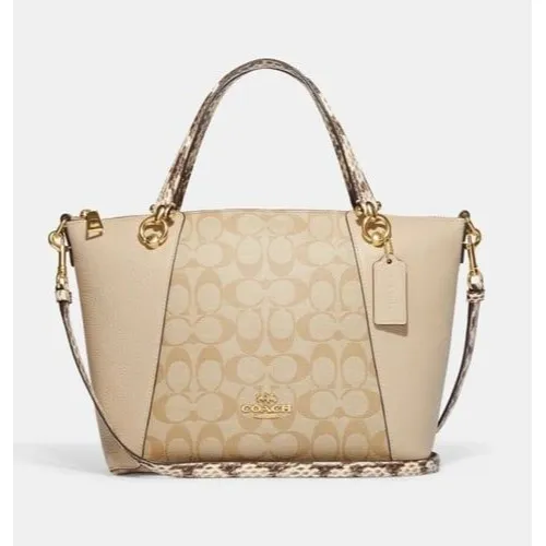 Coach C7261 Kacey Signature Canvas Snake Colorblock Handles Satchel Crossbody - Image 2