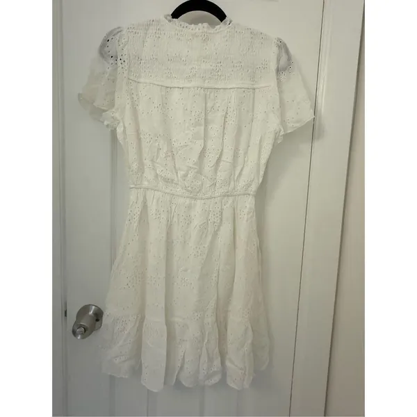 Lovestitch smocked eyelet mini dress Small - Image 4