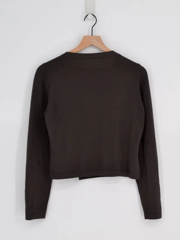 D. Exterior Wool Wrap Front Cardigan Grey M - Image 3