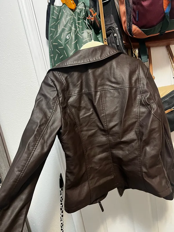 Brown leather jacket Size M - Image 3