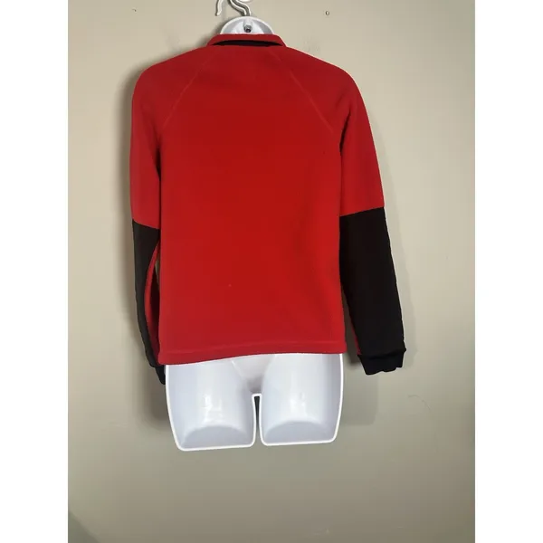 Topo Designs Women's Mountain Fleece Pullover | Red‎ & Black | Polartec | XS - Image 5