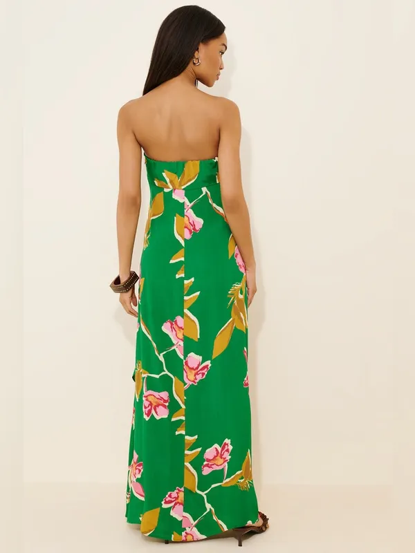 ATSU Anthropologies Strapless Sash Maxi Dress Size Small - Image 2