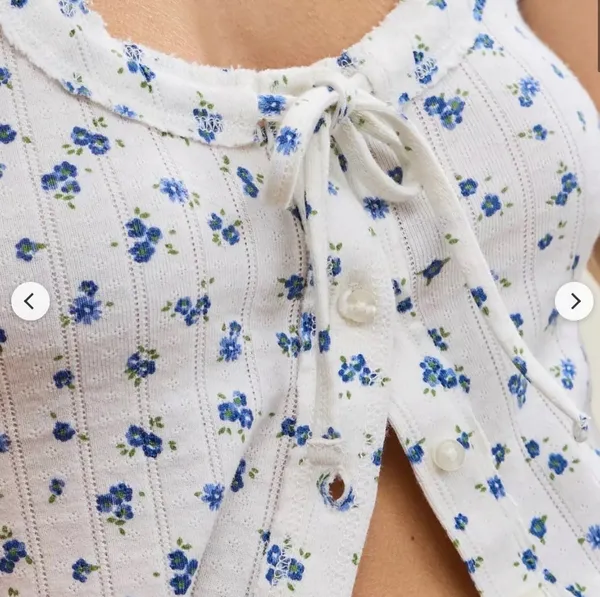 Aerie White Floral Top - Image 2
