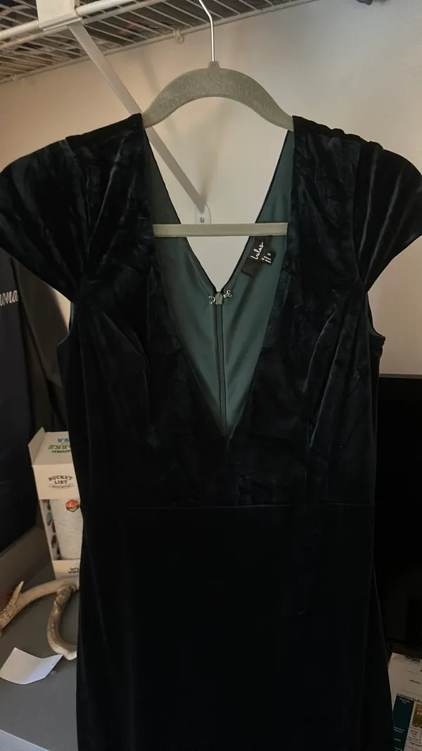 Dark Green Velvet Maxi Lulus Dress - Image 2