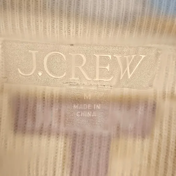 J Crew Womens Cream Rufflenack Merino Wool Blend Sweater‎ Medium - Image 4