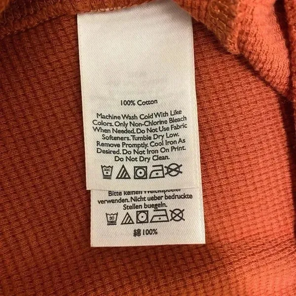 Eddie Bauer Burnt Orange Waffle Knit Thermal Long‎ Sleeve Shirt XL - Image 8