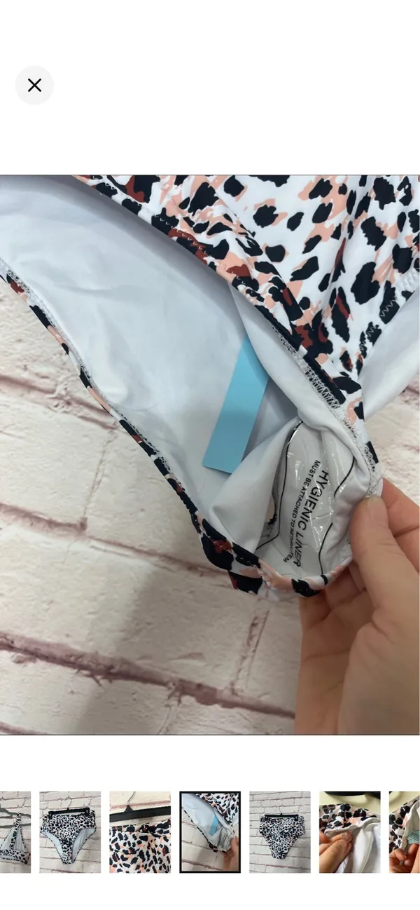 Boutique Leopard Print High Rise Bikini NWT Large. Fuller coverage. Removable padding. No underwire. Adjustable straps. 15-16” waist 13” rise 14-15” bust - Image 6