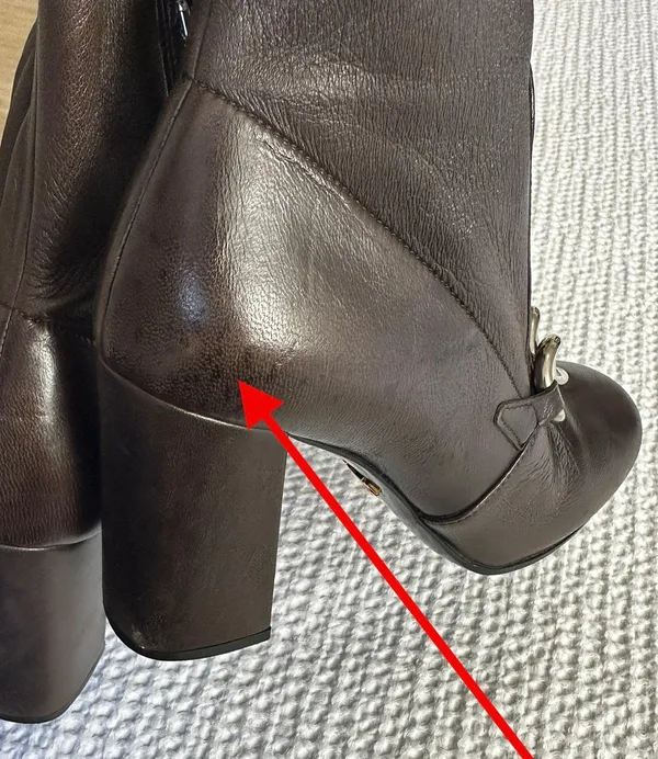 Prada Block Heel Leather Calf Boots - Image 3