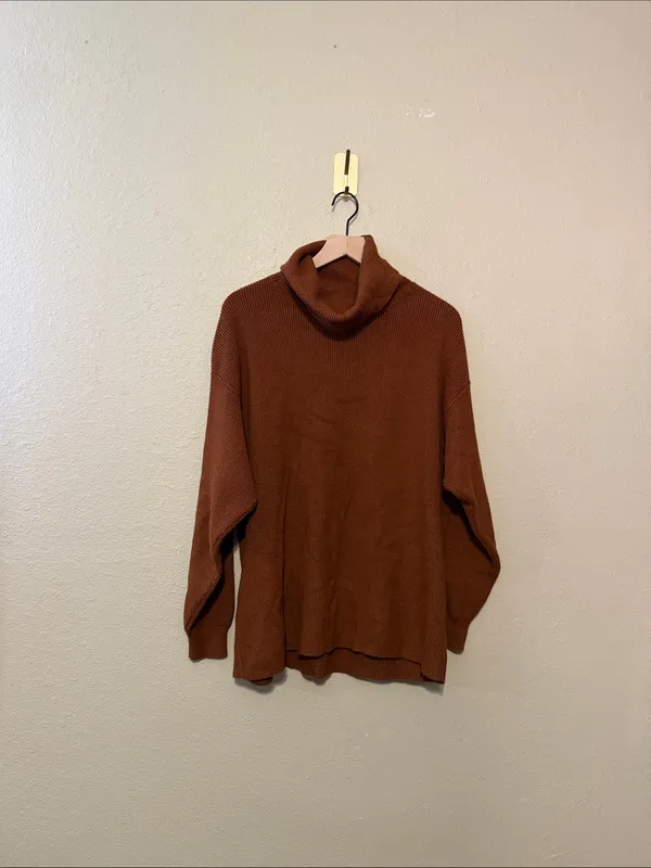 FREE PEOPLE Softly Structured Sweater Brown Size Small - Image 4
