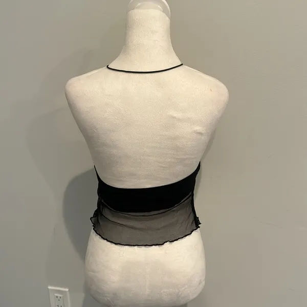 White Fox Black String Halter Top - Image 4
